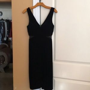 Beautiful black velvet dress knee high